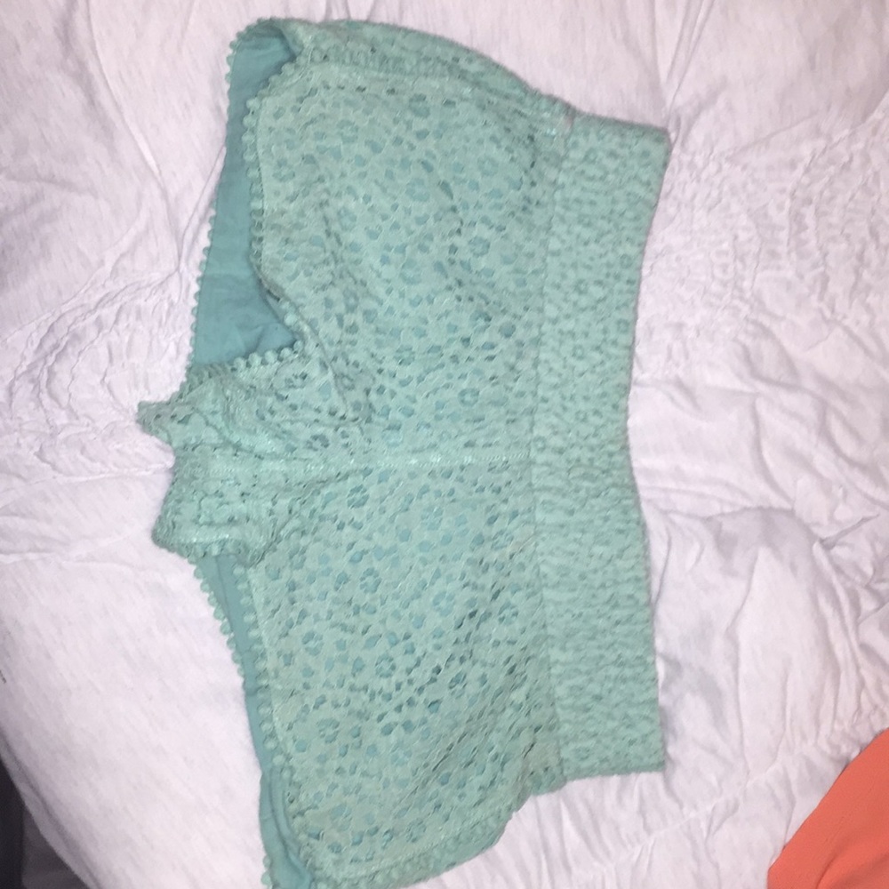 Blue lace overlay shorts